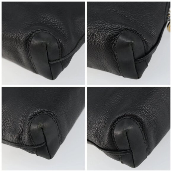 GUCCI Interlocking Shoulder Bag Leather Black Gold 007 58 0093 Auth ep11276 - Picture 14 of 16